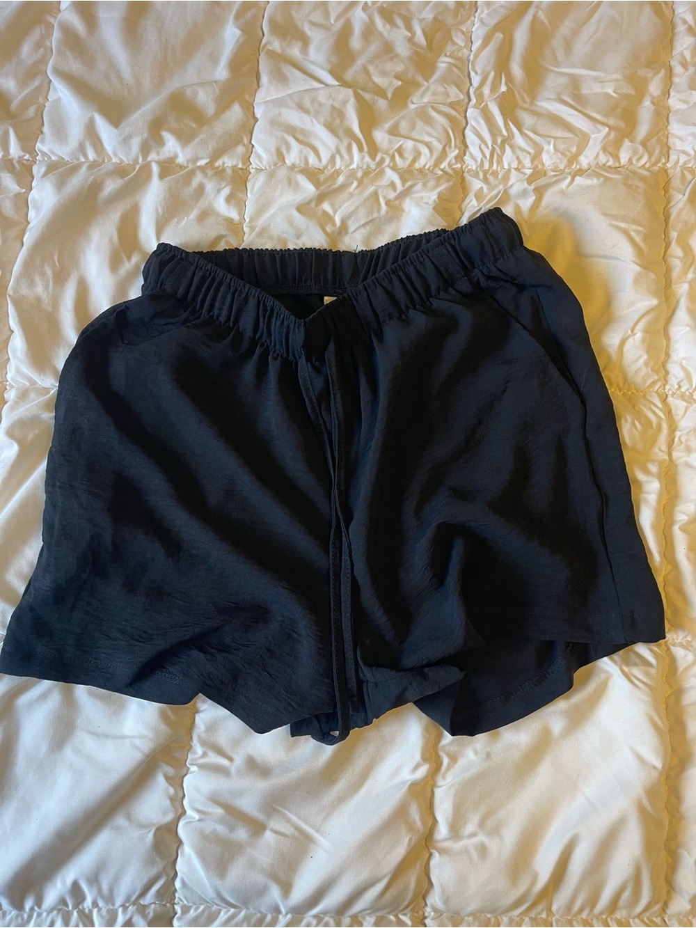 just be Black Athletic Elastic-Waist Shorts